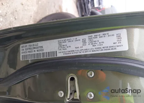 2021 Ram 2500 Power Wagon 4X4 6'4 Box из США, поврежденный, VIN 3C6TR5EJ3MG507226